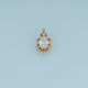 Oval Crystal Pendant,14K Gold Vintage Ornate Colorful Gemstone Charm DIY Charm for Necklace Bracelet Making