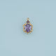Oval Crystal Pendant,14K Gold Vintage Ornate Colorful Gemstone Charm DIY Charm for Necklace Bracelet Making