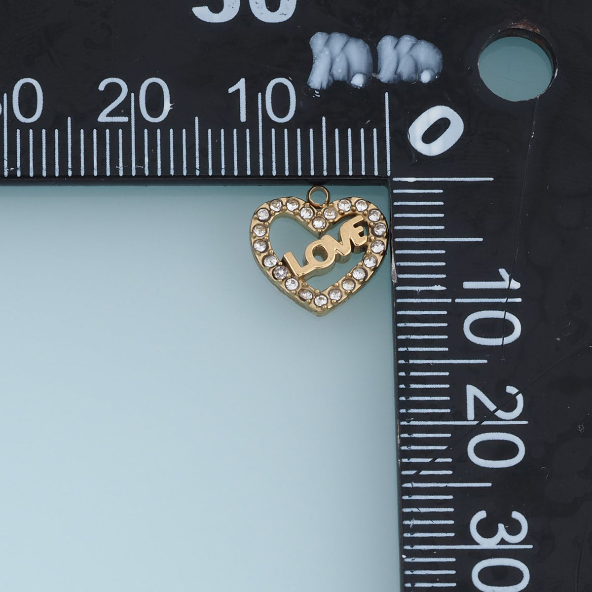 Love Heart Pendant,14K Gold Sparkling Crystal Open Heart Charm DIY Charm for Necklace Bracelet Making