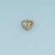 Love Heart Pendant,14K Gold Sparkling Crystal Open Heart Charm DIY Charm for Necklace Bracelet Making