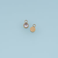 Round Crystal Pendant,14K Gold Colorful Bezel Set Charm DIY Charm for Necklace Bracelet Making