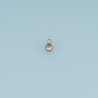 Round Crystal Pendant,14K Gold Colorful Bezel Set Charm DIY Charm for Necklace Bracelet Making