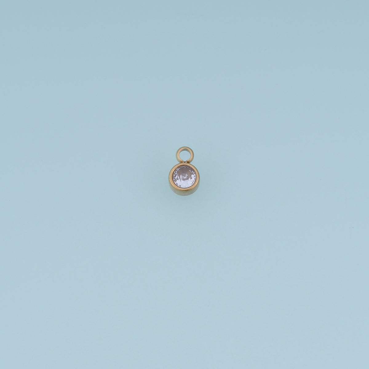 Round Crystal Pendant,14K Gold Colorful Bezel Set Charm DIY Charm for Necklace Bracelet Making