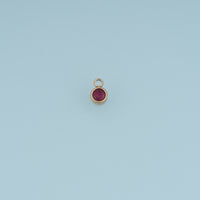 Round Crystal Pendant,14K Gold Colorful Bezel Set Charm DIY Charm for Necklace Bracelet Making