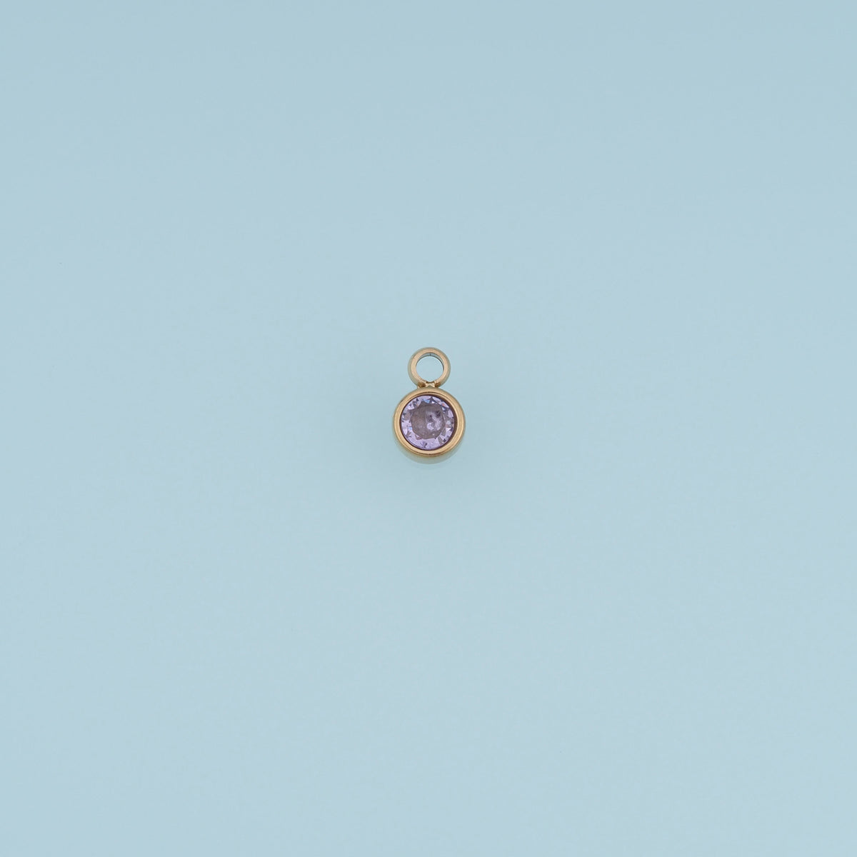 Round Crystal Pendant,14K Gold Colorful Bezel Set Charm DIY Charm for Necklace Bracelet Making