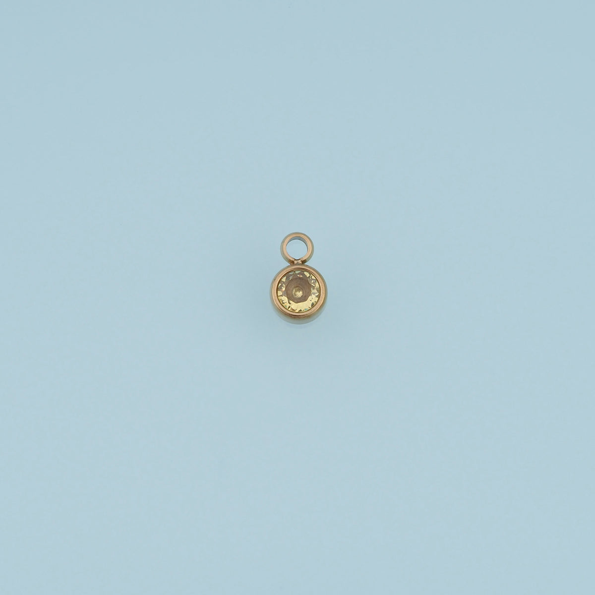Round Crystal Pendant,14K Gold Colorful Bezel Set Charm DIY Charm for Necklace Bracelet Making