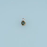 Round Crystal Pendant,14K Gold Colorful Bezel Set Charm DIY Charm for Necklace Bracelet Making