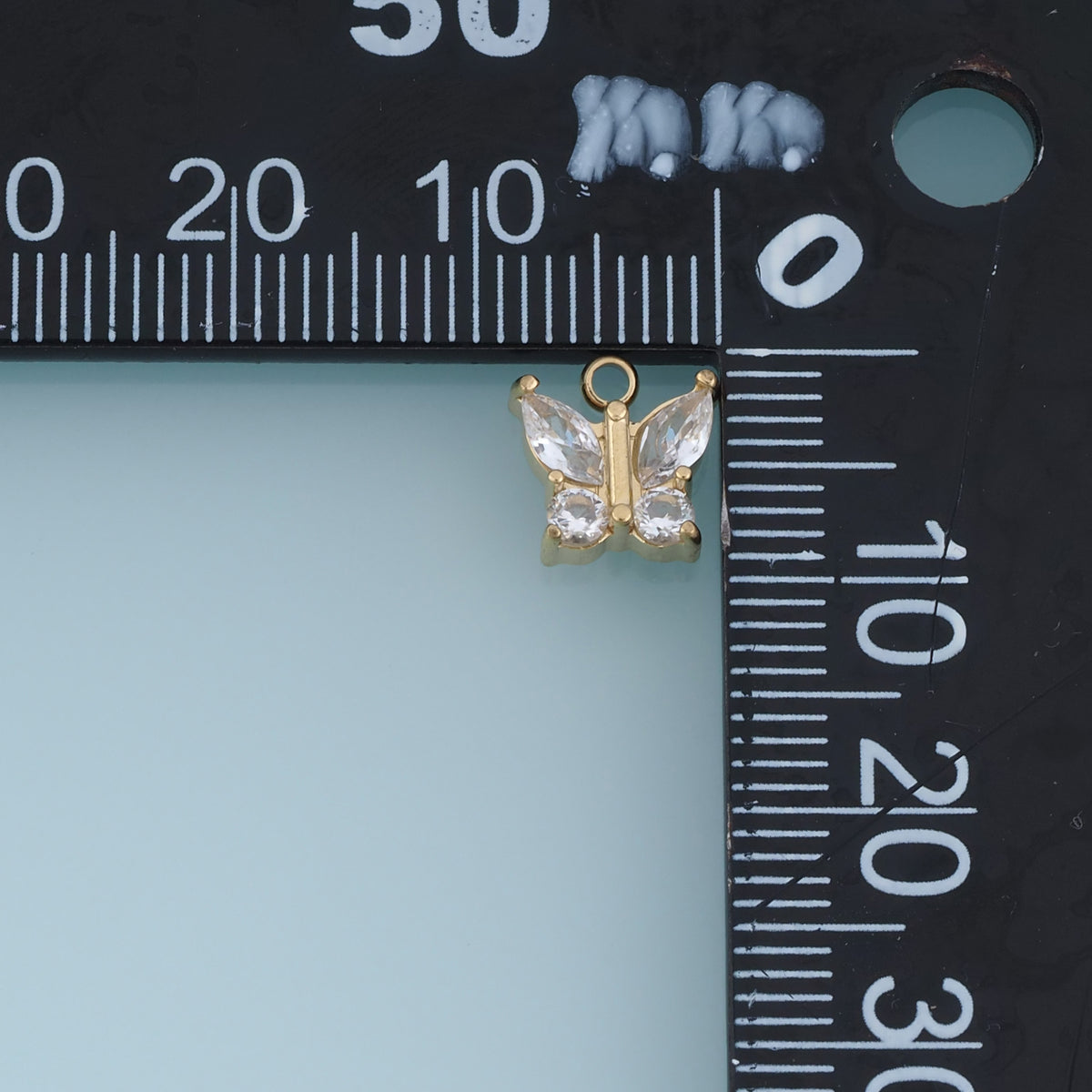 Butterfly Crystal Pendant,14K Gold Pink Clear Gemstone Charm DIY Charm for Necklace Bracelet Making