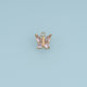 Butterfly Crystal Pendant,14K Gold Pink Clear Gemstone Charm DIY Charm for Necklace Bracelet Making