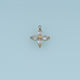 Four Petal Crystal Flower Pendant,14K Gold Colorful Floral Charm DIY Charm for Necklace Bracelet Making