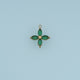 Four Petal Crystal Flower Pendant,14K Gold Colorful Floral Charm DIY Charm for Necklace Bracelet Making