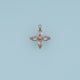 Four Petal Crystal Flower Pendant,14K Gold Colorful Floral Charm DIY Charm for Necklace Bracelet Making