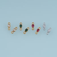 Teardrop Crystal Connector,14K Gold Silver Colorful Gemstone Charm DIY Charm for Necklace Bracelet Making