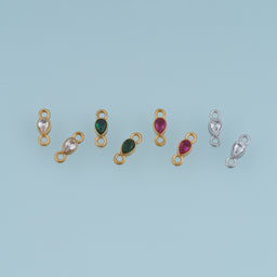 Teardrop Crystal Connector,14K Gold Silver Colorful Gemstone Charm DIY Charm for Necklace Bracelet Making