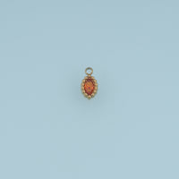 Oval Crystal Pendant,14K Gold Colorful Beaded Edge Charm DIY Charm for Necklace Bracelet Making