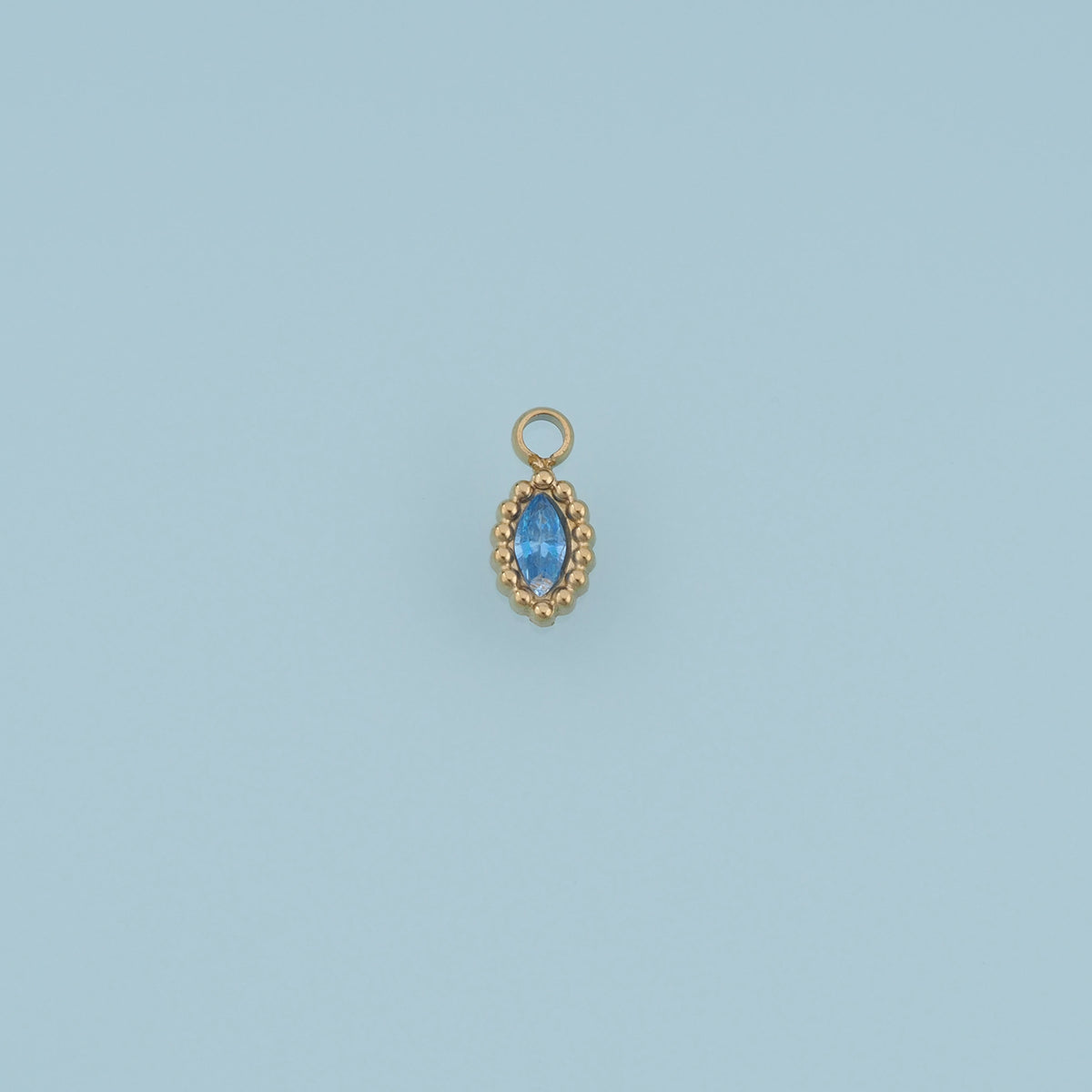 Oval Crystal Pendant,14K Gold Colorful Beaded Edge Charm DIY Charm for Necklace Bracelet Making