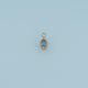 Oval Crystal Pendant,14K Gold Colorful Beaded Edge Charm DIY Charm for Necklace Bracelet Making