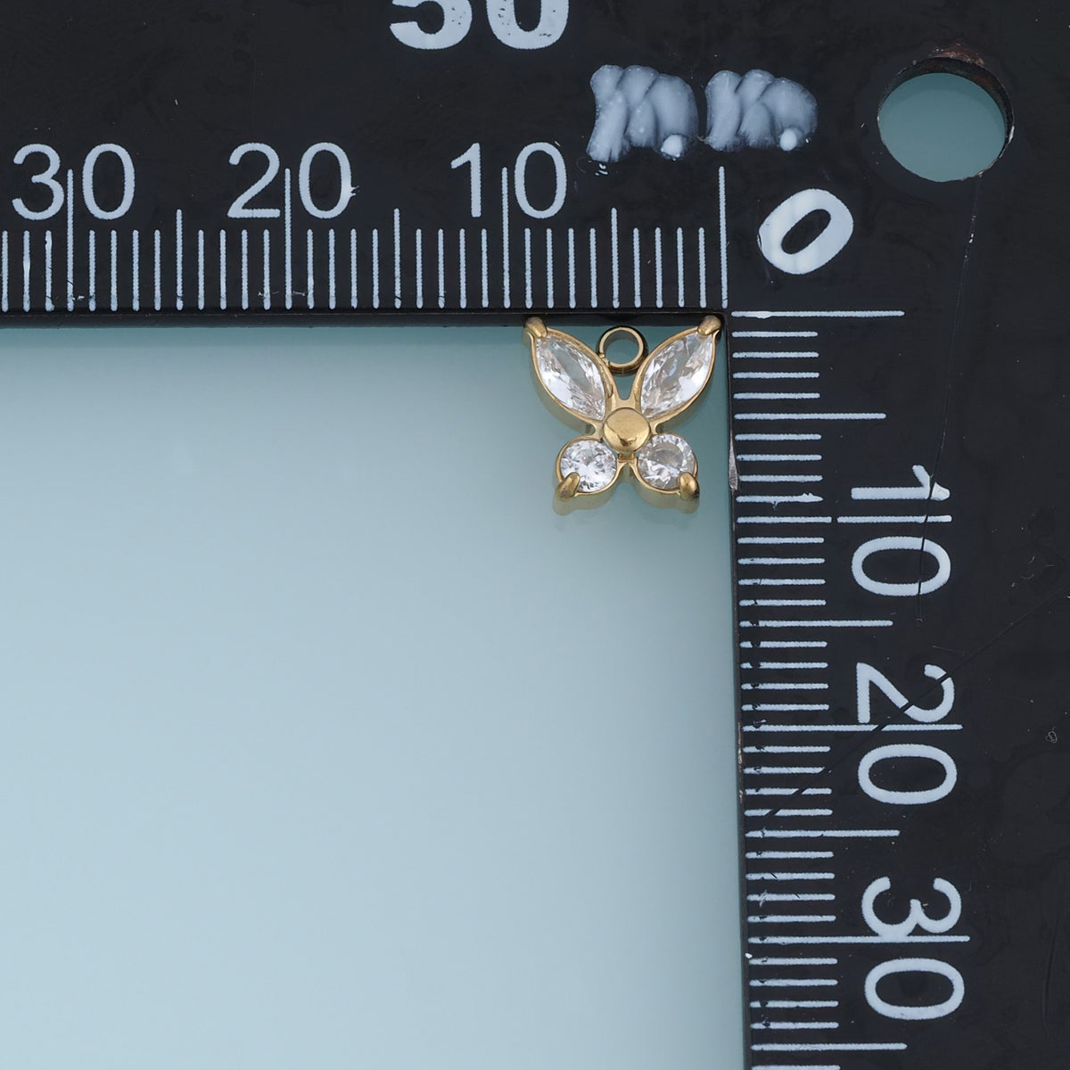 Butterfly Crystal Pendant,14K Gold Pink Clear Gemstone Charm DIY Charm for Necklace Bracelet Making