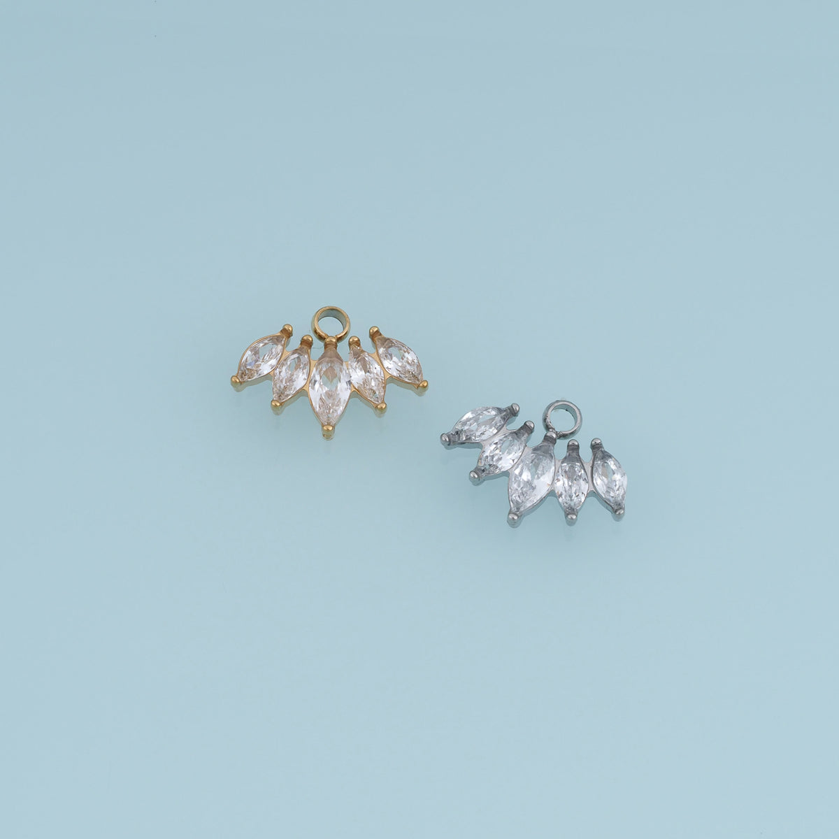 Crystal Leaf Cluster Pendant,14K Gold Silver Elegant Branch Charm DIY Charm for Necklace Bracelet Making