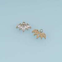 Crystal Leaf Cluster Pendant,14K Gold Silver Elegant Branch Charm DIY Charm for Necklace Bracelet Making