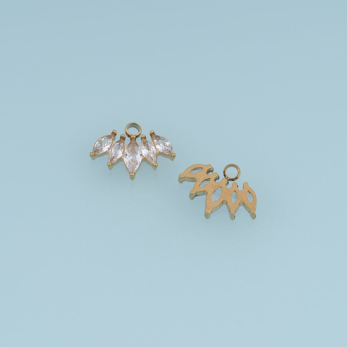Crystal Leaf Cluster Pendant,14K Gold Silver Elegant Branch Charm DIY Charm for Necklace Bracelet Making