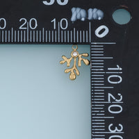 Coral Branch Pendant,14K Gold Clear Crystal Ocean Charm DIY Charm for Necklace Bracelet Making