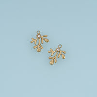 Coral Branch Pendant,14K Gold Clear Crystal Ocean Charm DIY Charm for Necklace Bracelet Making