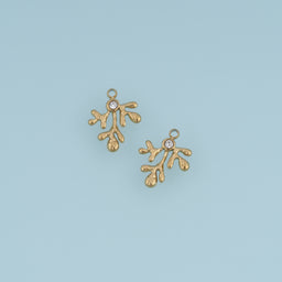 Coral Branch Pendant,14K Gold Clear Crystal Ocean Charm DIY Charm for Necklace Bracelet Making
