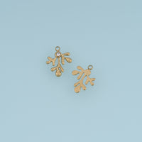 Coral Branch Pendant,14K Gold Clear Crystal Ocean Charm DIY Charm for Necklace Bracelet Making