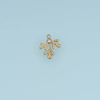 Coral Branch Pendant,14K Gold Clear Crystal Ocean Charm DIY Charm for Necklace Bracelet Making