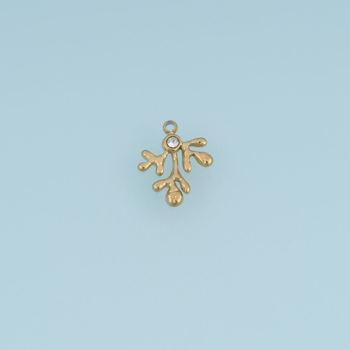 Coral Branch Pendant,14K Gold Clear Crystal Ocean Charm DIY Charm for Necklace Bracelet Making