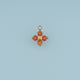 Four Petal Crystal Flower Pendant,14K Gold Orange Clear Floral Charm DIY Charm for Necklace Bracelet Making