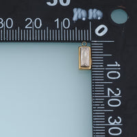 Rectangular Crystal Pendant,14K Gold Clear Baguette Stone Charm DIY Charm for Necklace Bracelet Making