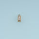 Rectangular Crystal Pendant,14K Gold Clear Baguette Stone Charm DIY Charm for Necklace Bracelet Making