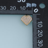 Crystal Heart Pendant,14K Gold Silver Sparkling Rhinestone Charm DIY Charm for Necklace Bracelet Making