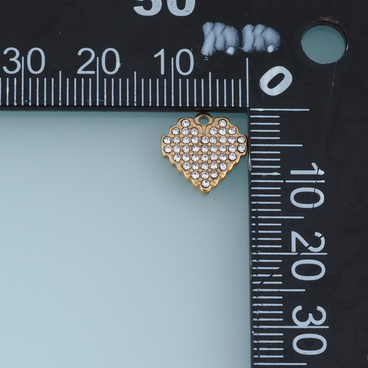 Crystal Heart Pendant,14K Gold Silver Sparkling Rhinestone Charm DIY Charm for Necklace Bracelet Making