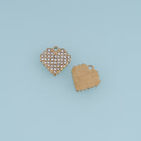 Crystal Heart Pendant,14K Gold Silver Sparkling Rhinestone Charm DIY Charm for Necklace Bracelet Making