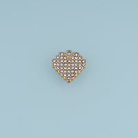 Crystal Heart Pendant,14K Gold Silver Sparkling Rhinestone Charm DIY Charm for Necklace Bracelet Making