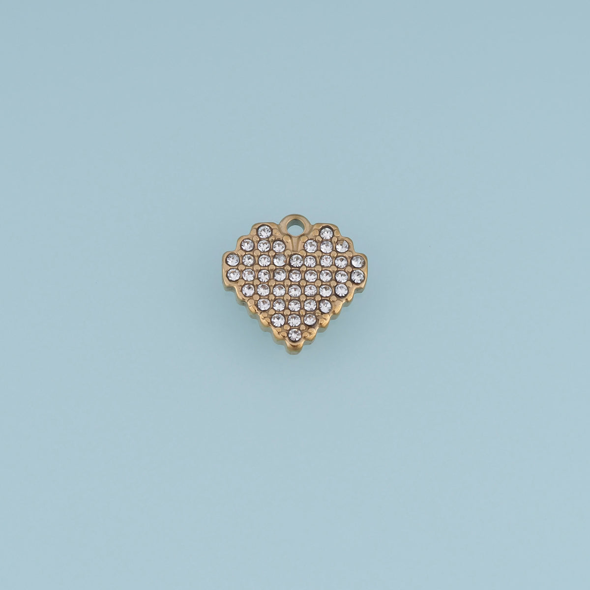 Crystal Heart Pendant,14K Gold Silver Sparkling Rhinestone Charm DIY Charm for Necklace Bracelet Making