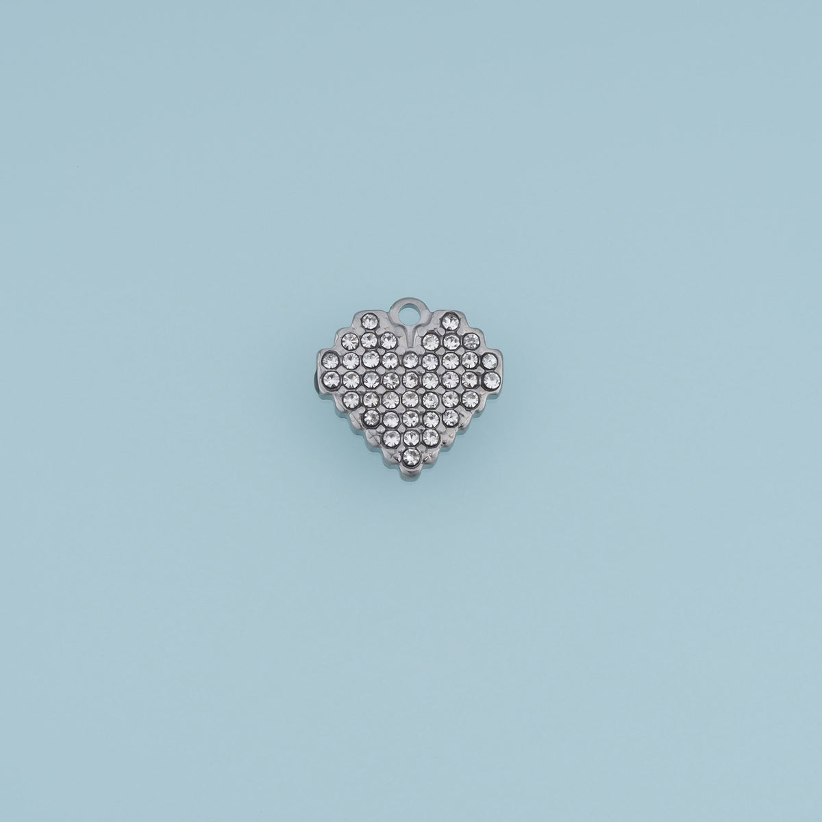 Crystal Heart Pendant,14K Gold Silver Sparkling Rhinestone Charm DIY Charm for Necklace Bracelet Making