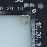 Open Heart Crystal Pendant,14K Gold Silver Sparkling Rhinestone Charm DIY Charm for Necklace Bracelet Making