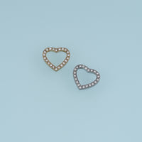 Open Heart Crystal Pendant,14K Gold Silver Sparkling Rhinestone Charm DIY Charm for Necklace Bracelet Making