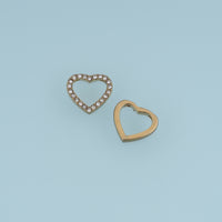 Open Heart Crystal Pendant,14K Gold Silver Sparkling Rhinestone Charm DIY Charm for Necklace Bracelet Making