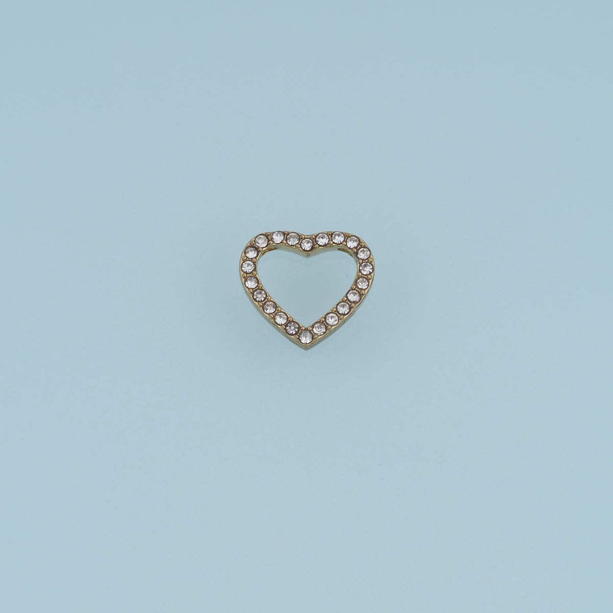 Open Heart Crystal Pendant,14K Gold Silver Sparkling Rhinestone Charm DIY Charm for Necklace Bracelet Making