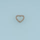 Open Heart Crystal Pendant,14K Gold Silver Sparkling Rhinestone Charm DIY Charm for Necklace Bracelet Making