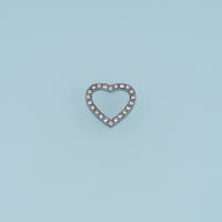 Open Heart Crystal Pendant,14K Gold Silver Sparkling Rhinestone Charm DIY Charm for Necklace Bracelet Making