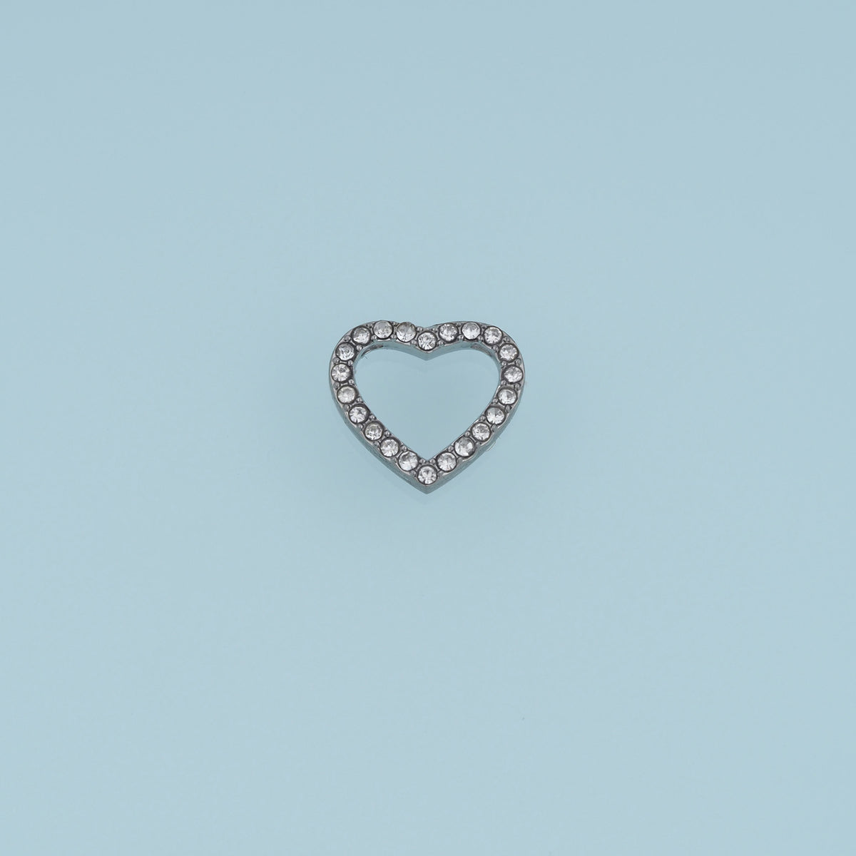 Open Heart Crystal Pendant,14K Gold Silver Sparkling Rhinestone Charm DIY Charm for Necklace Bracelet Making