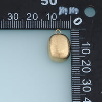 Brushed Oval Pendant,14K Gold Silver Matte Textured Metal Charm DIY Charm for Necklace Bracelet Making