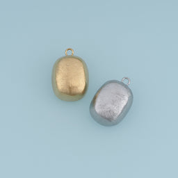 Brushed Oval Pendant,14K Gold Silver Matte Textured Metal Charm DIY Charm for Necklace Bracelet Making