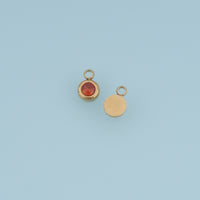 Round Crystal Pendant,14K Gold Colorful Bezel Set Charm DIY Charm for Necklace Bracelet Making